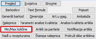 Dugme Min/Max količine