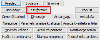 Dugme Test formule