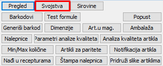 Dugme Svojstva